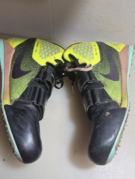 Nike Kids Black and Neon Yellow High-Top Sneakers